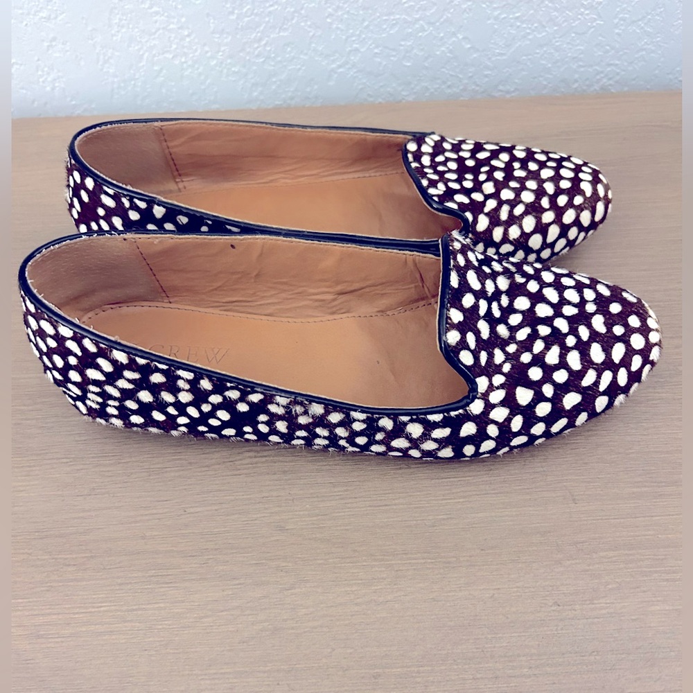 J.Crew Giraffe Flats/Loafer Calf Hair, 7.5, great condition!!
